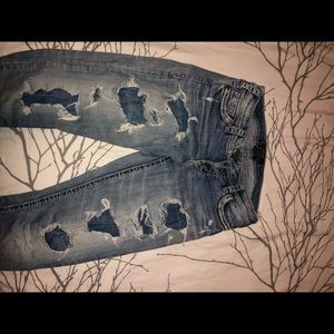 Silver skinny ripped jeans